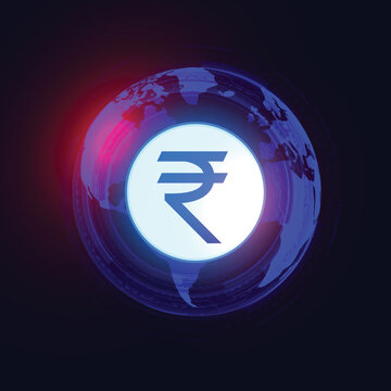 Digital Rupee & Global Finance Illustration