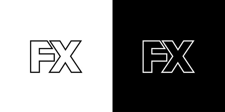 Letter F and X, FX logo design template. Minimal monogram initia