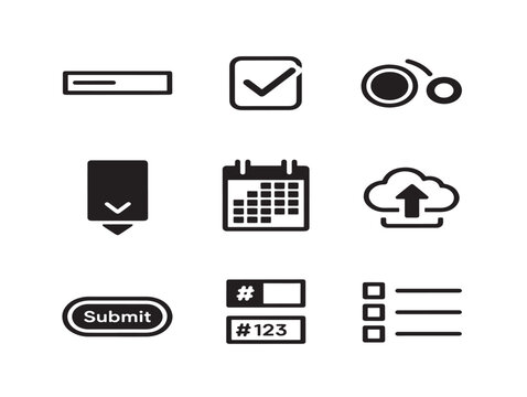 Versatile form builder icon set for stunning data entry projects