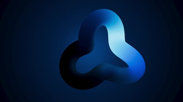Organic blue neon blob with flowing gradient. Seamless liquid motion loop with soft glowing edges. 3d render motion.