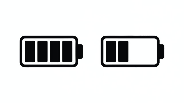 Battery level icons showing full and partial charge