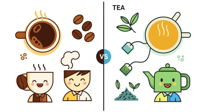 Coffee vs Tea A Visual Comparison of Popular Hot Beverages and Their Associated Enjoyment