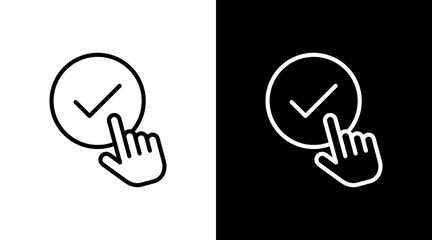 Confirm Button  White Icon Set Design © Olivia