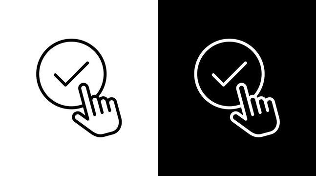 Confirm Button  White Icon Set Design