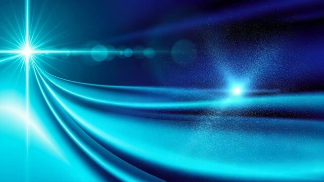 Abstract blue light streaks and starburst effects for digital design
