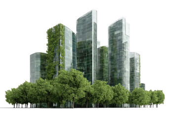 Fototapeta premium PNG Modern eco-friendly skyscraper design.