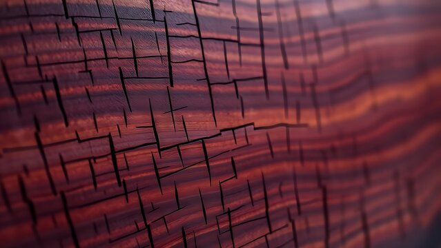 wenge. Close-up of polished wenge wood with intricate interlocking grain and a mirror-smooth surface. safety posters.