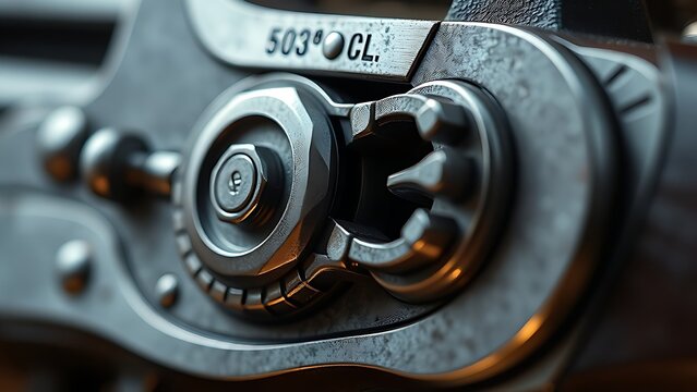 flintlock. Intricate metal parts of a mechanical device in close view. product launch decks, UI/UX mockups, designed for product launches and innovation pitches, used by customer success managers.