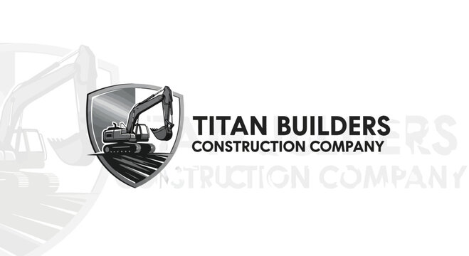 Excavator Logo for Construction Company - Titan Builders