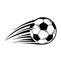 Obraz premium Dynamic soccer ball with motion blur effect in black and white illustration