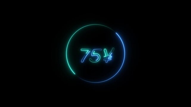 Digital glow effect from 0 to 800 Japanese Yen &ndash; clean modern animated money counter.