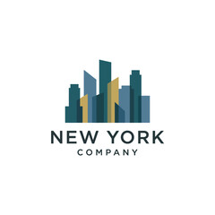 Fototapeta premium A contemporary logo featuring a stylized skyline representing New York City, capturing the essence of urban life and business innovation.