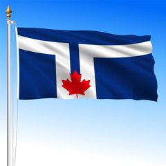 Naklejka premium Toronto city waving flag, Canada, North America, vector illustration