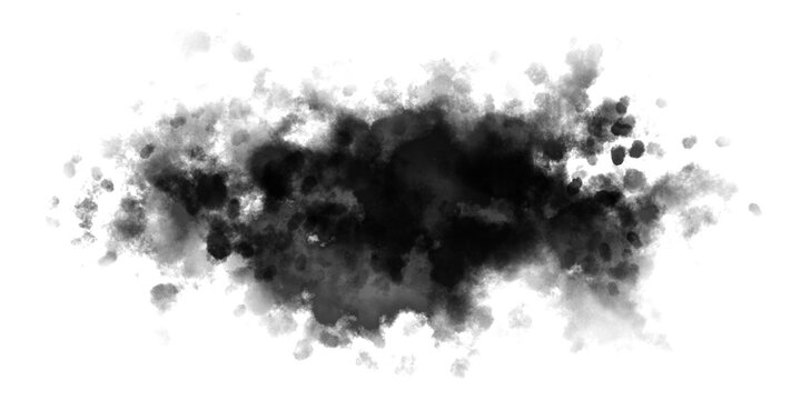 Large black ink splatter texture with watercolor effect