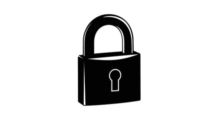 Naklejka premium Black Padlock Illustration on White Background for Security Concepts.