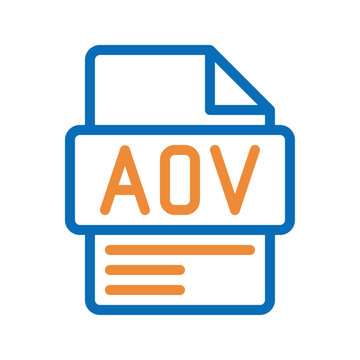 AOV Color Line Icon Average order value color line icon illustrating customer purchase behavior and sales analytics.