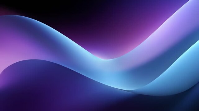 Abstract flowing blue purple pink waves creating a glowing ethereal background for modern design