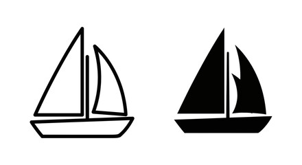Fototapeta premium A simple black and white illustration of two sailboats side by side