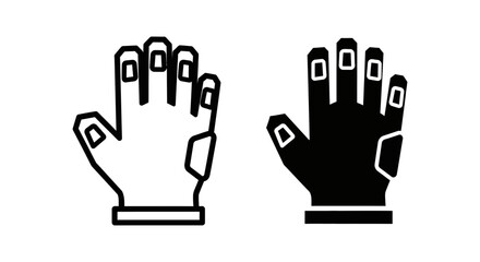 Obraz premium A pair of gloves in black and white colors on a plain background