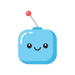 Obraz premium Blue Robot Character with Red Antenna.