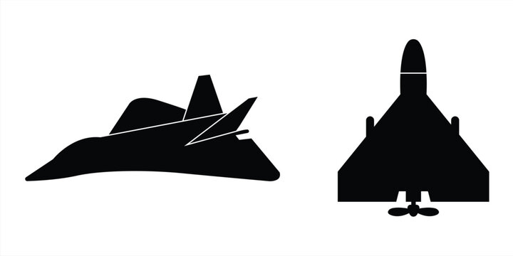 Military drone icon. Unmanned combat aerial vehicles are also known as combat drones. Vector illustration