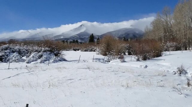 Time Lapse Clouds Flowing Over Sangre de Cristo Mountain Peaks Near Westcliffe Colorado