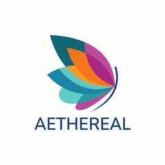 Obraz premium A vibrant and modern butterfly logo design featuring multiple colors, ideal for businesses in creative and innovative industries looking for a unique identity.