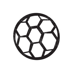 Obraz premium Hand drawn soccer ball in graffiti style with grunge texture