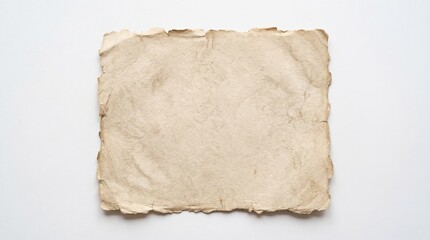 Obraz premium A textured piece of vintage paper with rough deckled edges and a weathered antique appearance