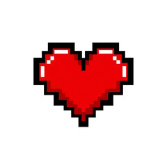 Fototapeta premium Pixelated 8-Bit Heart Vector Logo for Gaming and Health Apps