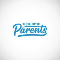 Global day of parents logo in blue color on white background