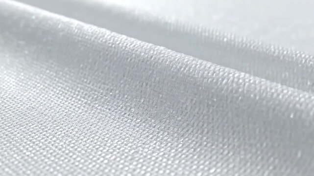 Closeup of flowing white fabric with subtle texture and light reflections.