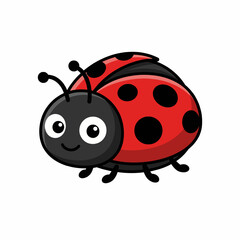 Fototapeta premium This charming ladybug illustration features a bright red shell with distinct black spots, capturing the essence of nature's beauty, making it ideal for eco-friendly and whimsical themes.