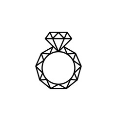 Obraz premium Modern Minimalist Symmetrical Diamond Ring Logo Design on White Background