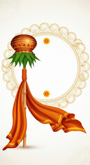 Naklejka premium Gudi Padwa Festival Celebration with Traditional Decorative Elements
