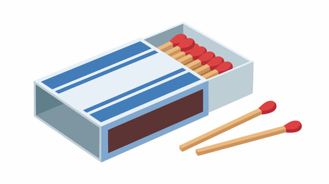 This illustration presents a simple matchbox with matches, symbolizing readiness and the spark of creativity, highlighting the significance of humble tools in everyday life.