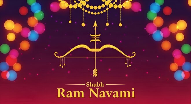 Ram Navami Hindu Festival Celebration with Lord Ram Bow