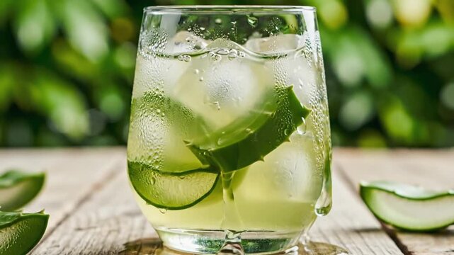 mojito cocktail on wooden table