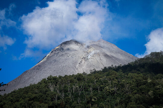 Active Eruption of Mount Lewotobi Laki-laki with Ash Clouds on Slopes