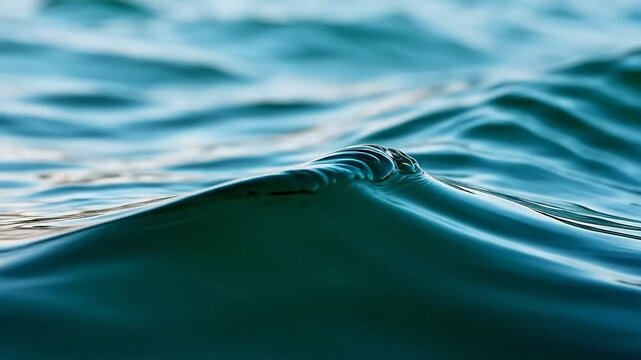 Closeup of a blue ocean wave