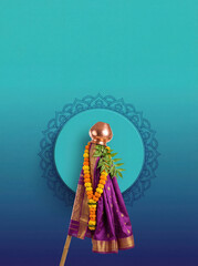 Naklejka premium Traditional Gudi Padwa Celebration Banner with Cultural Elements