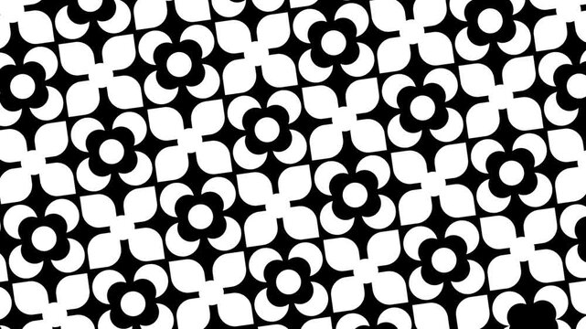 Seamless Small Floral Flowers Geometric Pattern Background with Smooth Diagonal Motion