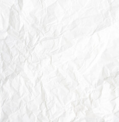 Obraz premium Top view and full frame of wrinkled or crumpled white paper texture used as crumpled white paper background texture in decorative art work