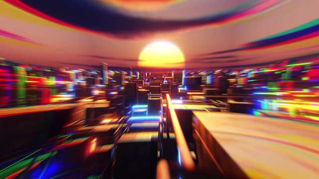 Animated background simulating the colors of light passing through a prism