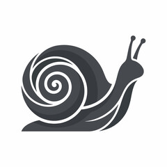 This image presents a stylized snail characterized by a spiraled shell and a smooth, flowing body, perfect for nature themes or art focused on slow movement and beauty. © Xiaoling