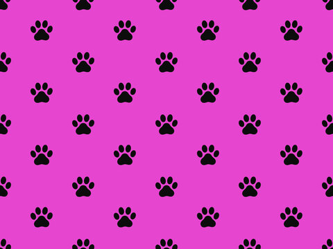 Cute sketch style animal footprint silhouette repeating pattern for textile and fabric print design