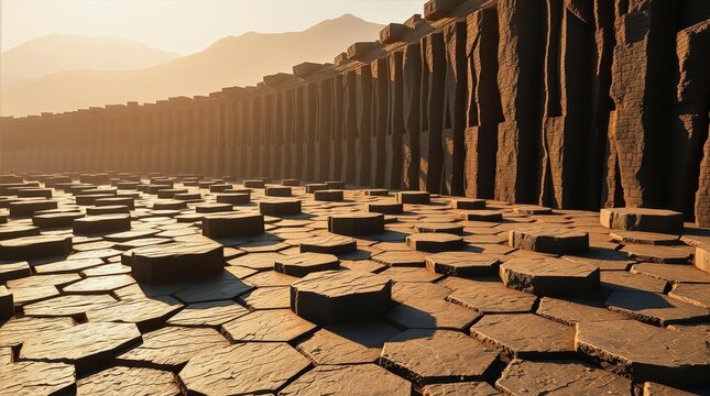 Volcanic basalt landscape texture backdrop