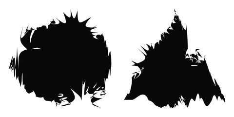 Brush strokes. Vector paintbrush set. Grunge design elements. Rectangle text boxes. Thin dirty distress texture banners. Ink splatters. Grungy painted banners.