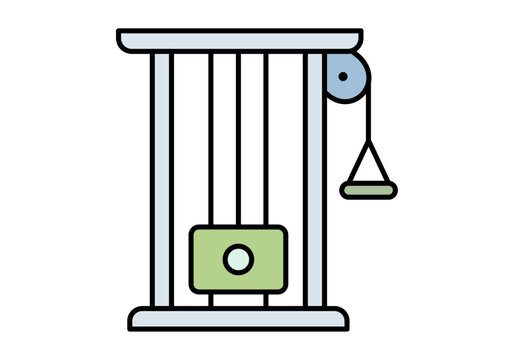 M&aacute;quina de poleas para entrenamiento de fuerza y musculaci&oacute;n en el gimnasio