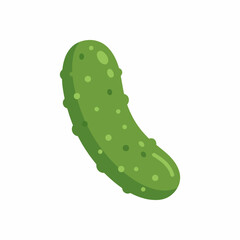 This vibrant illustration features a fresh green cucumber with a smooth texture, perfect for use in health, food, or organic product representations on stock sites.
